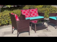 Vierstückiger Sofa Set Tisch Mit Sofa Stuhl PE Rattan Außenmöbel