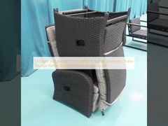 Außenverstellbare Terrassen-Gartenfurniture Liegestühle Chaise Lounge Rattan Tagebett Stuhl Freizeitsofa Set