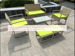 Handgefertigter Rattan Gewebter Kaffee-Tischstuhl für das Essen und Entspannen im Freien Tischstuhl Osmanische Möbelstücke