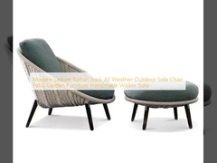 Moderne Freizeit Rattan Rücken All Weather Outdoor Sofa Stuhl Terrasse Gartenmöbel Handgefertigt Wicker Sofa