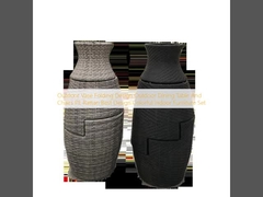 Outdoor Vase Faltbarkeitsdesign Outdoor Esstisch und Stühle PE Rattan Best Design Farbenfrohe Innenmöbel