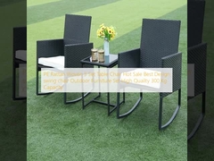 PE Rattan Gewebe 3 Set Tischstuhl Hot Sale Best Design Schaukelstuhl Außenmöbel Set Hochwertige 300 Kg Kapazität