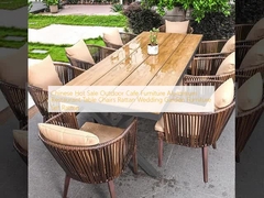 Chinesische Hot Sale Outdoor-Café Möbel Aluminium Restaurant Tischstühle Rattan Hochzeit Gartenmöbel Set Rattan
