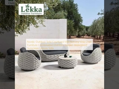Nordic Outdoor Sofa Innenhof Villa Balkon Weinstuhl Möbelkombination Außengarten Wasserdicht Sonnencreme Freizeitsofa