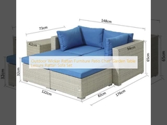 Outdoor Wicker Rattan Möbel Patio Stuhl Garten Tisch Freizeit Rattan Sofa Set