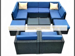Moderne, kostenlose Kombination Rattan Sofa Settee Tischstühle Sets UV und wasserdicht für Outdoor Indoor Relax Möbel