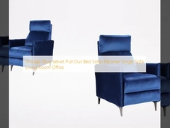 Vintage-Blau-Velvet-Zuschlag-Bett-Sofas Liegestuhl Einzelsofa Wohnzimmer Büro