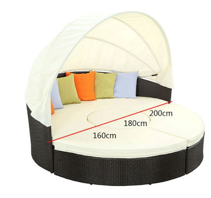 Rattan Wicker Chaise Lounge Chair Set Modern Poly Patio Canopy Sunproof Lounger