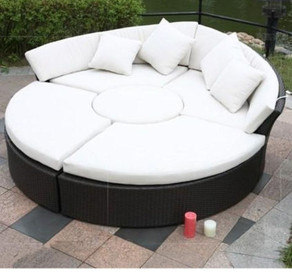 Rattan Wicker Chaise Lounge Chair Set Modern Poly Patio Canopy Sunproof Lounger