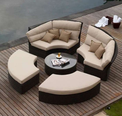 Rattan Wicker Chaise Lounge Chair Set Modern Poly Patio Canopy Sunproof Lounger