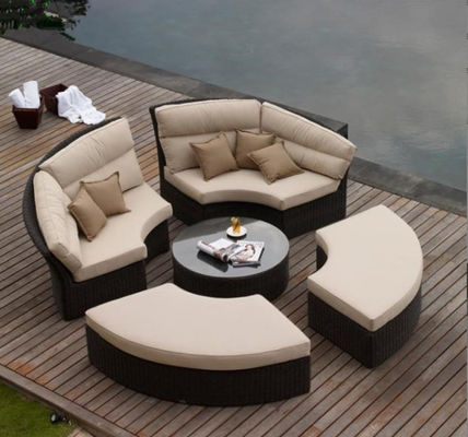 Rattan Wicker Chaise Lounge Chair Set Modern Poly Patio Canopy Sunproof Lounger