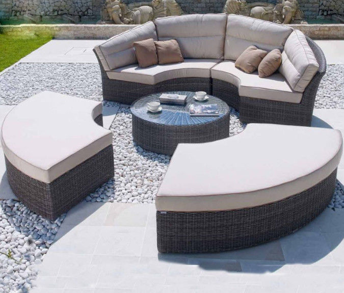 Rattan Wicker Chaise Lounge Chair Set Modern Poly Patio Canopy Sunproof Lounger